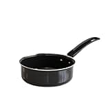 The Earth Store EcoLuxe Small Saucepan for Tea Milk and Chai Pan Induction Base and Gas Stove T Pan (patila)|Tea/Milk Boiling Pot Vessel | mini Sospan with Bakelite Handle 950 ML Capacity 16cm, Black
