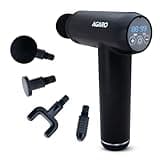 AGARO Imperial Gun Massager | 99-Level Deep Tissue Handheld Massager | 4 Interchangeable Heads, Rechargeable, Relaxation of Neck, Shoulder, Back, Foot for Men & Women, Post Workout Recovery & Muscle Relief, Black