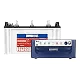 Luminous Inverter & Battery Combo (Eco Watt Neo 700 Square Wave 600VA/12V Inverter with Red Charge RC 15000ST Short Tubular 120Ah Battery) for Home, Office & Shops