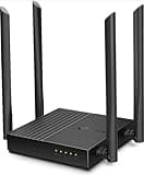 TP-Link Archer C64 AC1200 Dual-Band Gigabit Wi-Fi Router, Wireless Speed up to 1200 Mbps, 4×LAN Ports, 1.2 GHz CPU, Advanced Security with WPA3, MU-MIMO, Beamforming, Black