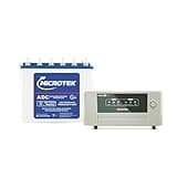 Microtek Inverter with Battery Combo for Home, Office & Shops | Energy Saver New 1225 12V Pure Sine Wave 1100VA + M2003624TT 200Ah Inverter Battery | Warranty: 3Years(Inverter)&5Years(Battery)