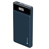 Portronics Luxcell B 10K 10000 mAh 22.5W Fast Charging Power Bank, Ultra Slim Power Bank with Mach USB-A Output, Type C PD Output, Type C Input, Wake Up Button(Dark Blue)