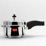 Lifelong Stainless Steel Pressure Cooker 2Liters | Induction & Gas Stove Compatible with Outer Lid, ISI Certified & Lock System |Safe & Durable Kitchen Essential with 5 Years Warranty (Silver)