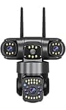 DDLC 6MP Triple Lens Outdoor Security Camera | Two Way Audio | WiFi PTZ Security Camera | 3 Screen Live Monitoring | Motion Detection | IP66 Waterproof | Multi-User View | Color Night Vision