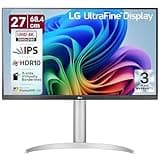 LG 27UP650K-W 27-inch Ultrafine 4K UHD (3840 x 2160) IPS Computer Monitor, 60Hz, 5ms, DisplayHDR 400, Reader Mode, Flicker Safe, HDMI, DisplayPort, Tilt/Height/Pivot Adjustable Stand, White