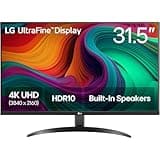LG 32UR500K-B Ultrafine 32-inch 4K UHD (3840x2160) Computer Monitor HDR10 Built-in Speaker x2 OnScreen Control Reader Mode Flicker Safe Borderless Design HDMIx2 DisplayPort Black