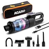 AGARO HVC7799 Cordless Car Vacuum Cleaner, Portable Handheld Vacuum for Car & Home Interiors, 16 kPa High Power Suction, 5000 mAh Rechargeable Battery, Steel HEPA Filter, LED Light, Multiple Nozzles
