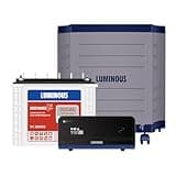 Luminous Inverter & Battery Combo with Trolley for Home, Shop & Office – Zelio+ 1100 (900VA/12V) Sine Wave Inverter + RC25000 200Ah Tall Tubular Battery | 36M Warranty on Inverter & Battery