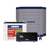 Luminous Inverter & Battery Combo with Trolley for Home, Shop & Office – Zelio+ 1100 (900VA/12V) Pure Sine Wave Inverter + RC18000 150Ah Tall Tubular Battery | 36M Warranty on Inverter & Battery