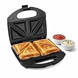 Lifelong 750W 4-Slice Sandwich Maker for Grilling & Toasting | Non-Stick Dual Grill Plates | Quick & Even Heating | Cool Touch Handle with Press Lock | Smart Light Indicator | Easy to Clean (Black)
