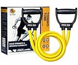 PRO365 30KG Resistance Band with Double Toning Tube | Heavy Duty Exercise Band with Solid Compound Handles | Home Gym Workout, Strength Training & Physiotherapy Equipment | 6 Months Warranty