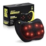 Boldfit KnotRelief Electric Shiatsu Massage Cushion with Infrared Heat for Neck, Back, Waist & Leg Pain Relief 4 Deep Kneading Nodes, Bi-Directional Rotation Ideal for Car, Home & Office, Black