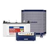 Luminous Inverter & Battery Combo for Home, Office & Shops | Power Sine 1100 Pure Sine Wave Inverter 900VA/12V + RC18000ST PRO 150Ah Short Tubular Battery with Trolley