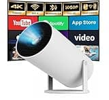 Portable Mini Projector, 4K 1080P Full HD Projector, Support Video Projector, WiFi 5G BT 5.0, Cinema Projector 180° Can Be Rotated, Android 11, Compatible with TV Stick/Windows/iOS/Android