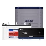 Luminous Inverter & Battery Combo with Trolley (Zelio+ 1100 Pure Sine Wave 900VA/12V Inverter, Red Charge RC 15000 PRO Short Tubular 120Ah Battery with Trolley) for Home, Office & Shops