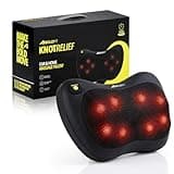 Boldfit KnotRelief Electric Shiatsu Massage Cushion with Infrared Heat for Neck, Back, Waist & Leg Pain Relief 4 Deep Kneading Nodes, Bi-Directional Rotation Ideal for Car, Home & Office, Black