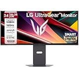LG 34G600A Smartchoice 86.36cm(34 Inch) Ultragear Curved (1800R) WQHD (3440x1440) Gaming Monitor, 160Hz, 1ms, Speakers, Anti-Glare, AMD FreeSync Premium, DP, HDMI, Tilt/Height/Swivel Adjustment(Black)