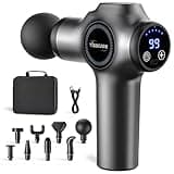 Tisscare Massage Gun Deep Tissue – 99 Speeds and 8 Heads Percussion Gun Massager for Pain Relief Muscle Recovery and Relaxation, Portable with Carry Case for Gym Home Office, Gift for Men and Women