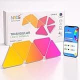 NADS Technologies RGBIC Triangle Wall Light Panels – Smart LED Gaming Lights with Bluetooth App Control | Music Sync, DIY Patterns, Modular LED Light Panels for Gaming Room & Home Décor (Pack of 6)
