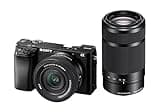 Sony New Alpha ILCE-6100X (Previously ILCE-6100Y) with Upgraded SELP1650 (Ver 2) Power Zoom Lens + SEL55210 Lens | 24.2 MP | APS-C Sensor | Fast Auto Focus | Tiltable LCD – Black