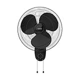 Havells Gatik Pro 400mm Wall Mount Fan|RPM: 1350|Double string for Speed & Oscillation control | Thermal Overloaded Protected Motor | 100% Copper Wire Winding Motor | 2 Year Warranty,230 Volts(Black)