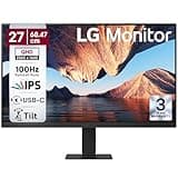 LG 27U631A 68.47 cm (27 Inch) QHD (2560x1440) IPS PC Monitor with 100Hz, 5ms (GtG) HDR10, Flicker Safe & Reader Mode HDMI, USB-C, Tilt Adjustable, 3-Side Virtually Borderless Design sRGB 99% (Black)