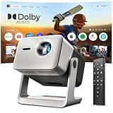 Crossbeats Lumex Vista Projector 4K Ultra HD [Dolby Audio Official] Android TV, 1080p Native, 1200 ANSI, 300'' Display, WiFi, Smart Mini Projector for Room, Portable Home Theater Cinema, Built-in Apps