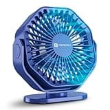 Portronics Chill On, Mini Type-C Powered Table & Hanging Fan, 360° Rotation, 3-Speeds, Upto 5000 RPM, BLDC Motor, One Button Control, Compact 3.5” Design with Loop for Desk, Home, Office & Travel