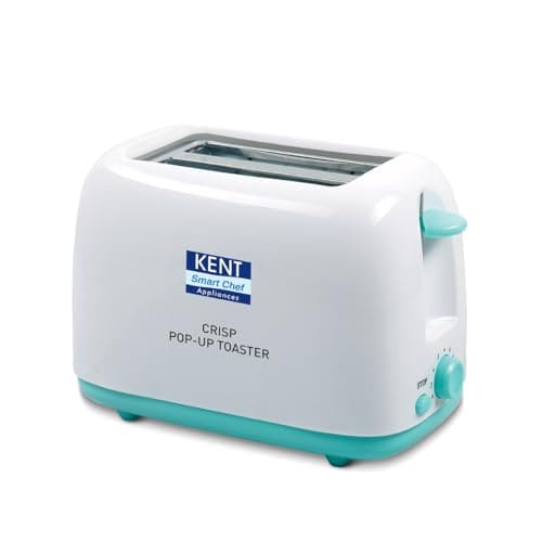 KENT Crisp Pop Up Toaster 750 Watts | 2 Slice Automatic Pop Up Electric Toaster | 6 Heating Modes | Auto Shut Off | Removable Bread Crumbs Tray | White