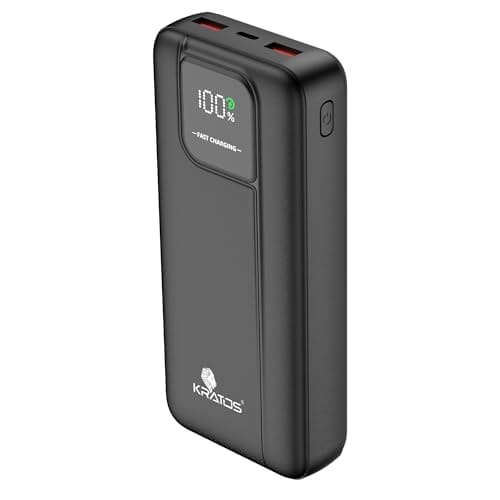 Kratos 20000mAh 35W Turbo Fast Charging Power Bank | Dual Output | PD + QC Compatible | Two-Way Fast Charging | for MacBook Air, iPhone, Samsung, Android & More (Black)
