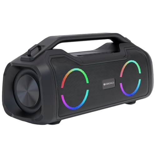 ZEBRONICS Zeb-Sound Feast 500 Bluetooth 5.0 Portable Speaker with 70W, 9H* Backup, TWS, IPX5 Waterproof, Call Function, RGB Lights, AUX, mSD, Voice Assistant, Type C and Grill Finish