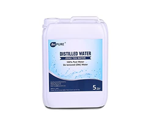 Bepure Distilled Water 5L Ultrapure with 0 TDS for Battery| Humidifiers | Inverter Battery | Cosmetics | Oxygen Concentrators | Distilled Water 5 litre | Battery Water 5 Litre| Zero TDS Water