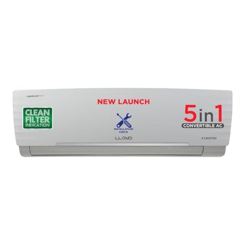 Lloyd 1.5 Ton 3 Star Inverter Split AC (5 in 1 Convertible, Cools Even at 52°C, Copper, Anti-Viral + PM 2.5 Filter, White, GLS18I3FWAGC)