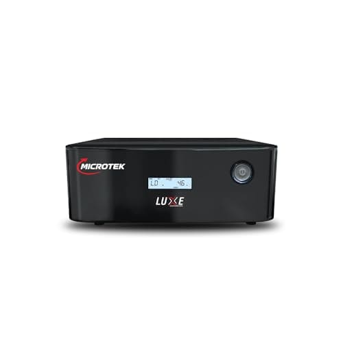 Microtek Luxe 1200 Pure Sine Wave 950VA/12V Inverter, Support 1 Battery with 3 Year Warranty for Home, Office & Shops
