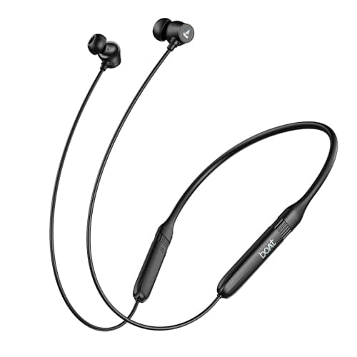 Boat Rockerz 301 ANC, (~30dB) ANC, 13mm Drivers,ENx, 40ms Low Latency, Hall Switch, Stream Ad Free Music via App Support, Bluetooth Neckband, Wireless with Mic Earphones (Onyx Black)