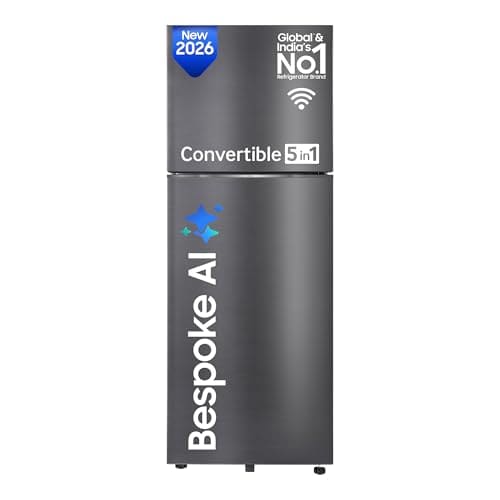 Samsung 396 L, 3 Star, Convertible 5-in-1, Digital Inverter, Frost Free Double Door, Bespoke AI WiFi Refrigerator (RT41HG6A23B1HL, Black DOI, 2026 Model)