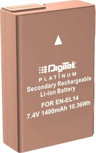 Digitek (ENEL14 Platinum) 1400mAh Secondary Rechargeable Battery for Nikon Camera Use with D3100 D3200 D3300 D3400 D3500 D5100 D5200 D5300 D5500 D5600 & COOLPIX P7000 P7100 P7700 & P7800