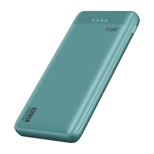 Boat EnergyShroom PB300 Activ 10000mAh Power Bank with 22.5W Fast Charging, 3X Output Ports, Supports Android, iPhone, Tablets, Earbuds (Cerulean Blue)