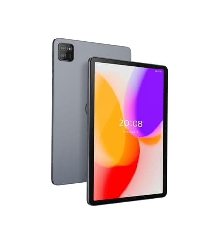G-tab T9 Pro Android Tablet 10.1" HD Display, 12GB RAM (4GB+8GB Expandable), 128GB Storage, Android 15, Allwinner A333 Quad-Core, 5000mAh Battery, 5G WiFi, Dual Camera, Gray