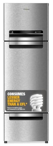 Whirlpool 215 L Frost Free Triple-Door Refrigerator | Zeolite Technology | Microblock Technology [FP 223D PROTTON ROY RADIANT STEEL(Z), Up to 44% Reduction in Cold Air Loss*]