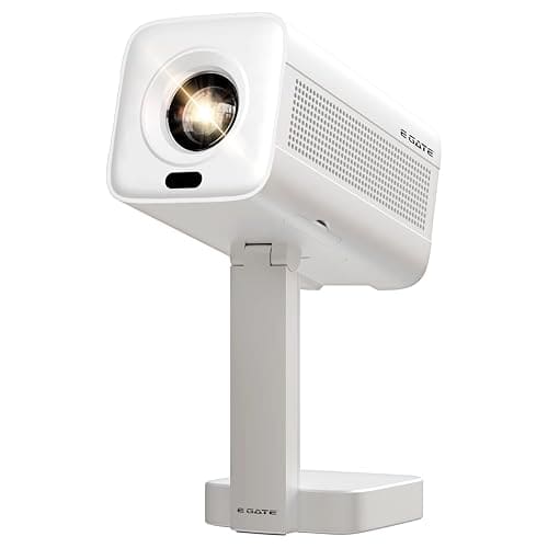 E GATE Atom 4X Automatic Projector 4k Ultra HD | Live TV | Android | Brightest 400 ISO | Native 1080p, Netflix, Prime | Precision Focus - Auto Keystone | USB-HDMI ARC+CEC | HDR+HLG | WiFi 6-BT | Egate