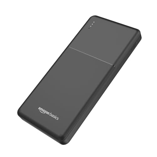 Amazon Basics – 10000mAh Power Bank | 22.5W Fast Charging | 2 USB-A & 1 Type-C Output | Multi-Layer Protection | Universal Compatibility | Compact Travel-Friendly Design | Black
