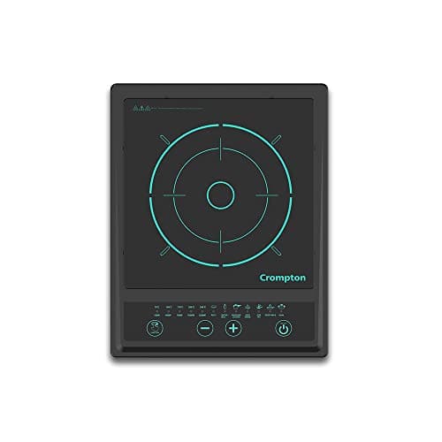 Crompton Instaserve 1200 W Induction Cooktop with Tactile Push Buttons | 7 One touch Cook Menus | Overvoltage Shield Protection