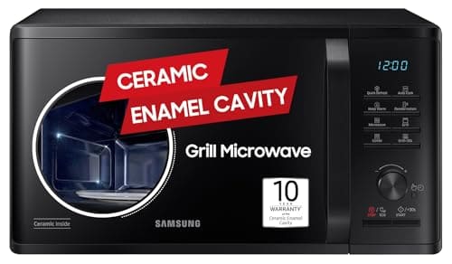 Samsung 23 L Grill Microwave Oven (MG23A3515AK/TL, Black, Various Auto Cook Programs, Keep Warm, Quick Defrost, LED Display, Wire Rack, Ceramic Enamel Cavity with 10 Year Warranty)