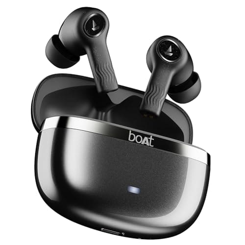 Boat Nirvana Ion ANC Pro, Hi-Res Audio LDAC,ANC(~32dB), 120Hrs Battery, App Support, Fast Charge, v5.3 Bluetooth TWS in Ear Earbuds Wireless Earphones with mic (Crystal Black)