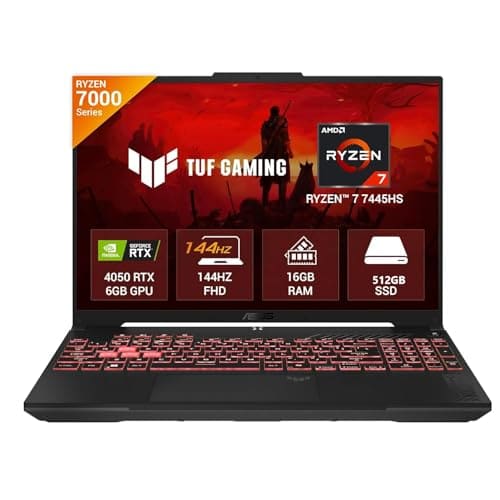 ASUS TUF A16 (2025), AMD Ryzen 7 7445HS, RTX 4050-6GB, 16GB RAM, 512GB SSD, FHD+, 16", 40 cm, Windows 11 Home, M365 Basic(1yr)* Office24, Mecha Gray, 2.2 Kg, FA607NUG-RL136WS, Gaming Laptop