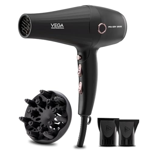 VEGA PROFESSIONAL Pro Dry 2600 Hair Dryer for Salon Professionals & Every Day Styling at Home| Combination of 4 Heat & 2 Speed Settings (VPPHD-11)