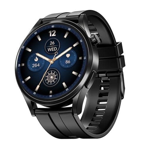 Boat Chrome Horizon, Premium Metal Body, Video Watch Faces, 1.51”(3.83cm) AMOLED Round Display, HRV & VO2 Max, Auto-Activity Detection, ASAP Charge, HRV Smartwatch for Men & Women (Midnight Black)