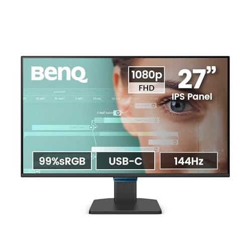 BenQ GW2790C 27" IPS 144Hz FHD Eye-Care Monitor |99% sRGB|USB-C|1500:1 Contrast| 2Wx2 Speakers|Ultrathin Bezel| HDMI | DP| Flicker Free | AMD FreeSync| TÜV Rheinland 4-Star Eye Comfort (Black)