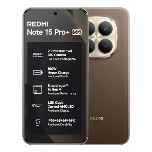 REDMI Note 15 Pro+ 5G (Coffee Mocha, 12GB + 256GB) | 200MasterPixel OIS Camera | Snapdragon 7s Gen 4 | CrystalRes AMOLED | IP69/69K | 6500mAh Si/C Battery | 100W HyperCharge